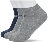 Emporio Armani Eagle Logo 3-Pack Sneaker Socks, Calzini Uomo, Multicolore (Marine-Grey-Grey Marineblue), S-M