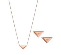 Emporio Armani EGS3121SET - Collana e orecchini da donna in oro rosa, Length: 350MM+70MM, Width: 15MM, Height: 8.3MM, Acciaio inossidabile, Nessuna pietra preziosa