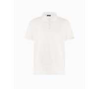 EMPORIO ARMANI Embroidery Logo Polo Beachwear Uomo, Bianco, M