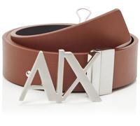 Emporio Armani Essenial, Double Face, Logo Metal Plaque Cintura Uomo