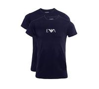 Emporio Armani Essential Monogram 2-pack T-shirt With Crew Neck, Maglietta Uomo, Blu, L