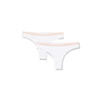 Emporio Armani Essential Studs Logo 2-Pack Brasilian Underwear, Bianco, S Women's
