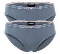 Emporio Armani Essential Studs Logo 2-Pack Brief Underwear, Tempesta, S Women's