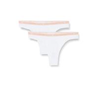 Emporio Armani Essential Studs Logo 2-Pack Thong Underwear, Bianco, L Women's