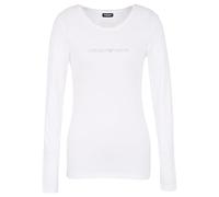 Emporio Armani Essential Studs Logo Long Sleeve T-Shirt, Bianco, XL Women's