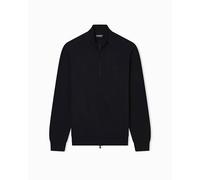 Emporio Armani Felpa da Uomo Basic Terry Open Sweatshirt (Confezione da 1), Nero, S