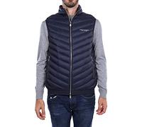 Emporio Armani - Gilet trapuntato da uomo con vera piuma, Navy blu/grigio mélange, XS