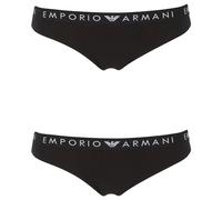 Emporio Armani Iconic Logoband 2-Pack Brasilian Half Slip, Nero, S Women's