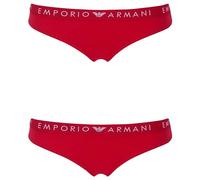 Emporio Armani Iconic Logoband 2-Pack Brief Briefs, Rosso LACCA, XS Women's