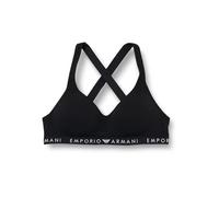 Emporio Armani Iconic Logoband Padded Bralette Bra, Nero, S Women's