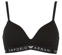 Emporio Armani Iconic Logoband Padded Triangle Bra, Nero, S Women's