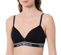 Emporio Armani Iconic Logoband Reggiseno a Triangolo Imbottito Nero S, Nero, S