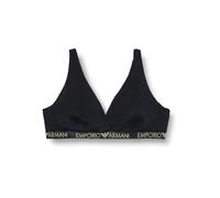 Emporio Armani Iconic Microfiber Bralette Bra Padded, Nero, M Women's
