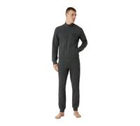 Emporio Armani Iconic Terry Men's Zipped Sweatshirt And Trousers Felpa e Pantaloni, Grigio Melange Nero, M (Pacco da 2) Uomo