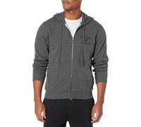 Emporio Armani Iconic Terry Men's Zipped Sweatshirt, Maglia di Tuta Uomo, Grigio Melange Nero, XL