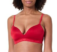 Emporio Armani Iconico Reggiseno a Triangolo Imbottito in Microfibra Rosso S, Rosso, S