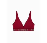 Emporio Armani Iconico Reggiseno a Triangolo Imbottito Logoband da Donna Rosso M, Rosso, M
