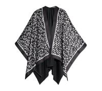 Emporio Armani, ,Jackets ,Donna ,Nero ,ONE SIZE Mantella Jacquard Double-face