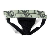 Emporio Armani Jockstrap Sospensorio Confezione 2 Pezzi Slip Uomo Elastico a Vista Underwear Articolo 111932 4R715 Jockstrap 2, 23235 Marine/Bianco, M
