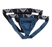 Emporio Armani Jockstrap Sospensorio Confezione 2 Pezzi Slip Uomo Elastico a Vista Underwear Articolo 111932 3R715 Jockstrap, 50336 Marine - Ottanio, L