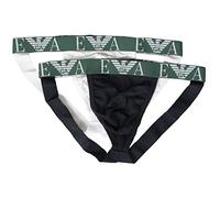 EMPORIO ARMANI Jockstrap Sospensorio Confezione 2 Pezzi Slip Uomo Elastico a Vista Underwear Articolo 111932 3R715 Jockstrap, 10410 Bianco/Blu Navy - White/Navy, M