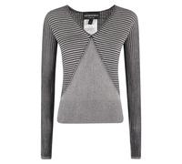 Emporio Armani, ,Knitwear ,Donna ,Multicolore ,M Multicolore Rigato Scollo a V Maglione Modello