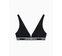 Emporio Armani Logoband Triangle Bra Reggiseno Imbottito, Nero, M Donna