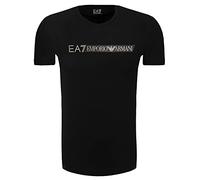 Emporio Armani Maglietta da uomo EA7 “Réfléchissant”, con scollo rotondo, a maniche corte, Nero , M