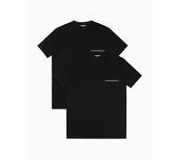 EMPORIO ARMANI 2-Pack V Neck T-Shirt, Nero/Nero, S Uomo