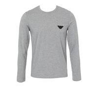 Emporio Armani Maglietta da Uomo Rubber Pixel Logo T-Shirt, Chiaro Grigio Melange, M