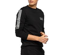 Emporio Armani Maglietta Uomo EA7, T-Shirt Manica Lunga, Girocollo (Nero, L)
