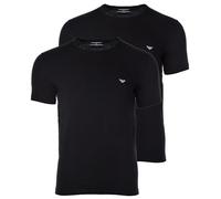 Emporio Armani Underwear 2-Pack T-Shirt Crew Neck Logo, Black/Black, L Uomo