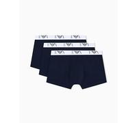 Emporio Armani Man's Bold Monogram - Confezione da 3 Boxer da Uomo, Blu, M, Armani Blue/Armani Blu/Armani Blue, M