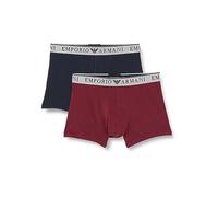 Emporio Armani Men's 2-Pack Endurance Boxer, Borgundy/Marine, M (Pacco da 2) Uomini