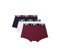 Emporio Armani Men's 3-pack Bold Monogram Boxer, Uomo, White/Marine/Burgundy, S