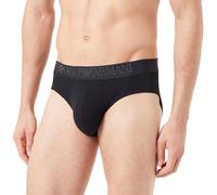 Emporio Armani Men's Brief Rubber Pixel Logo Slip Boxer, Black, L Uomini
