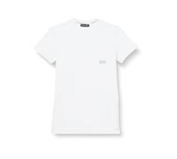 Emporio Armani Men's Crew Neck T-Shirt Shiny Logo Band, Bianco, S Uomo