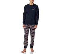 Emporio Armani Men's Pattern Mix Cuffed Pyjama Set Pajama, Marina Militare, L (Pacco da 2) Uomo