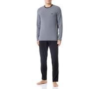 Emporio Armani Men's Yarn Dyed Stripes Pyjama Set Pajama, Strisce Grigio Carbone/Nero, L (Pacco da 2) Uomo