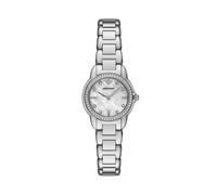 Emporio Armani Orologio Analogico al Quarzo Donna con Cinturino in Acciaio Inossidabile AR11669, Bianco Sporco e Argento, 26 mm