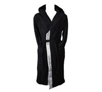 Emporio Armani Micro Sponge Hooded Bathrobe Robe, Marine, XL Men's