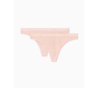 Emporio Armani Microfiber 2-Pack Thong Slip a Tanga, Rosa, S Donna