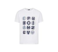 Emporio Armani - Micropattern Crew Neck T-Shirt - - Tops - Uomo - Bianco - S