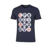 Emporio Armani - Micropattern Crew Neck T-Shirt - - Tops - Uomo - Blu - M