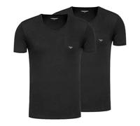 Emporio Armani Nucleo Logoband Uomo 2-Pack V Collo T-Shirt Nero S Regolare, Nero/Nero, S