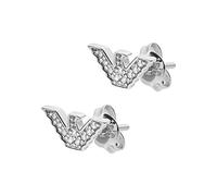 Emporio Armani Orecchini da donna in acciaio inossidabile o semi-preziosi con chiusura push back, Argento Selcifero, Argento brillante