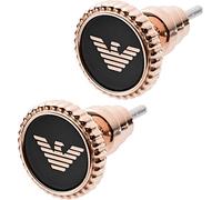 Emporio Armani Orecchini da donna in acciaio inossidabile o semi-preziosi con chiusura push back, Nero