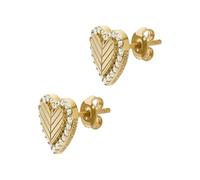 Emporio Armani Orecchini da donna in acciaio inossidabile o semi-preziosi con chiusura push back, Sabbia dorata