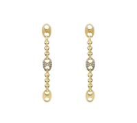 Emporio Armani Orecchini Donna in ottone o acciaio inossidabile con chiusura a bottone, Oro caldo