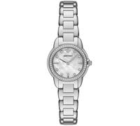 Emporio Armani Orologio Analogico al Quarzo Donna con Cinturino in Acciaio Inossidabile AR11669, Bianco Sporco e Argento, 26 mm